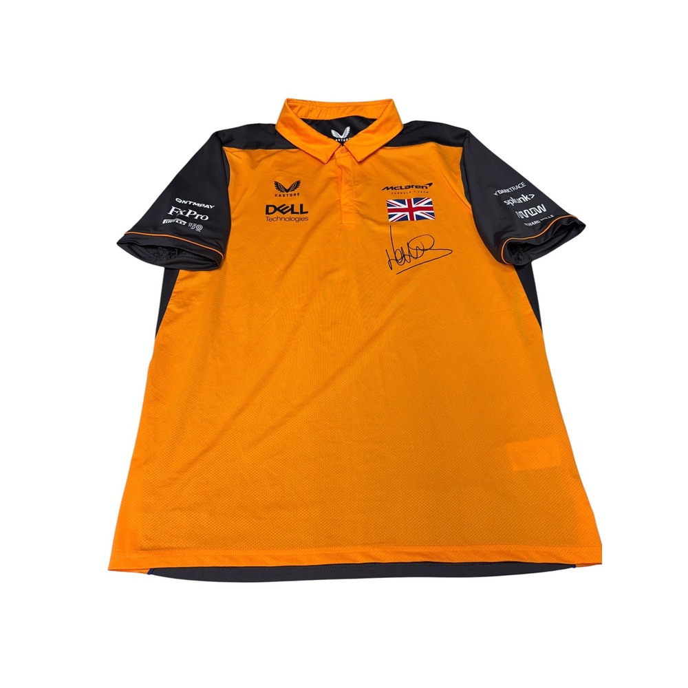 Castore McLaren F1 Team Lando Norris Signature Polo Shirt Orange Mens Large